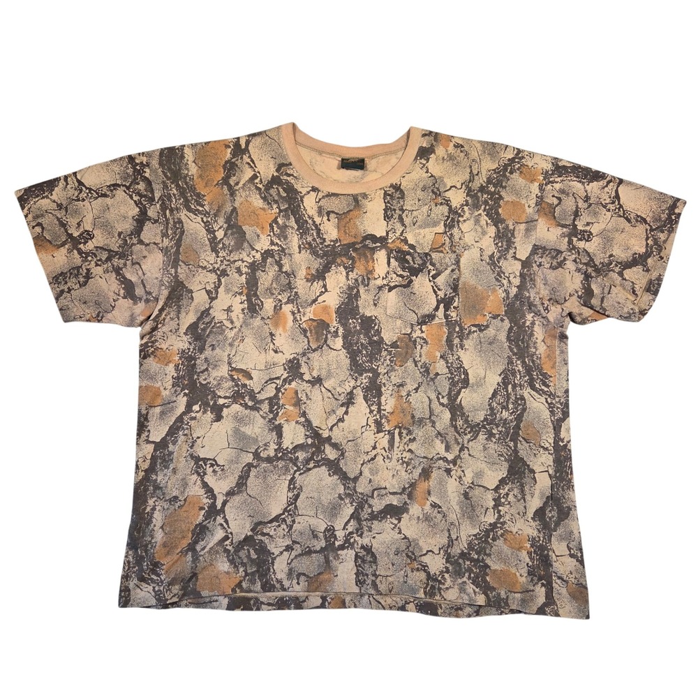 Vintage Natural Gear Camo Pocket T-Shirt Mens 2XL Single Stitch Made‎ in USA Y2k
